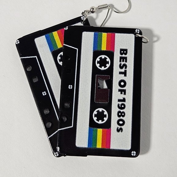 Jewelry - Black Cassette Tape Earrings